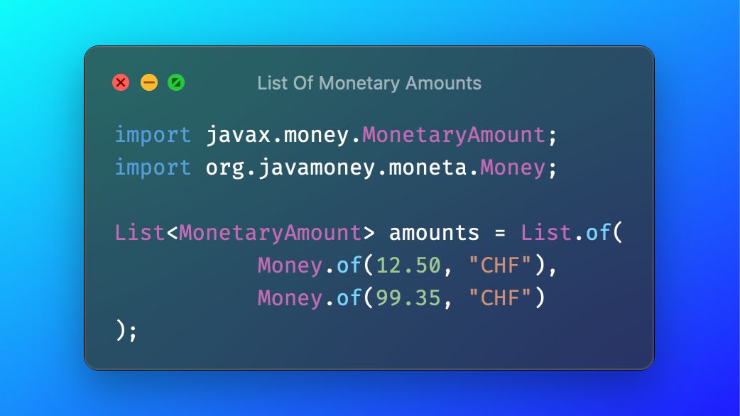 Java Money - Sum up monetary amounts